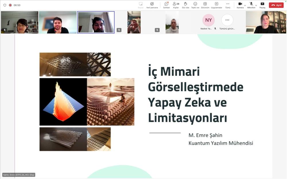 İç Mimari Görselleştirmede Yapay Zekâ ve Limitasyonları Çevrimiçi Semineri Gerçekleştirildi